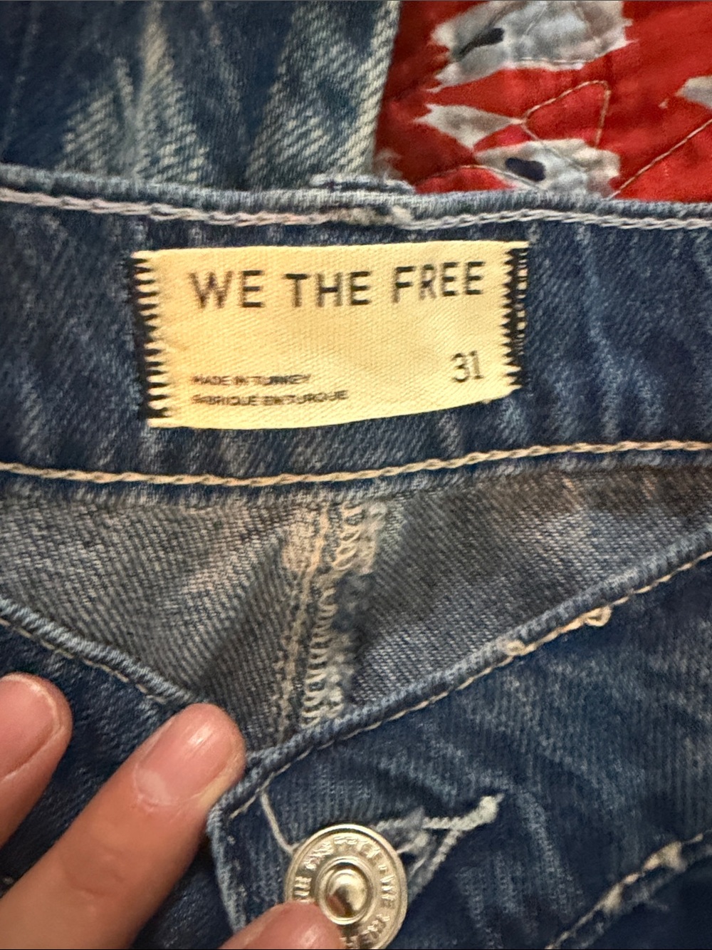 Free People We the Free Wide Leg Shell Embroidered Jeans Size 31